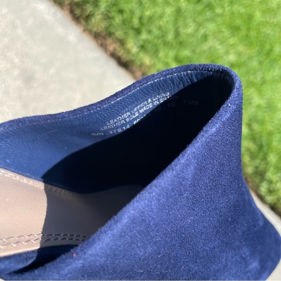 EUC Tory Burch Peep Mule Sandals Navy Blue Suede Size 7.5 - Picture 11 of 13